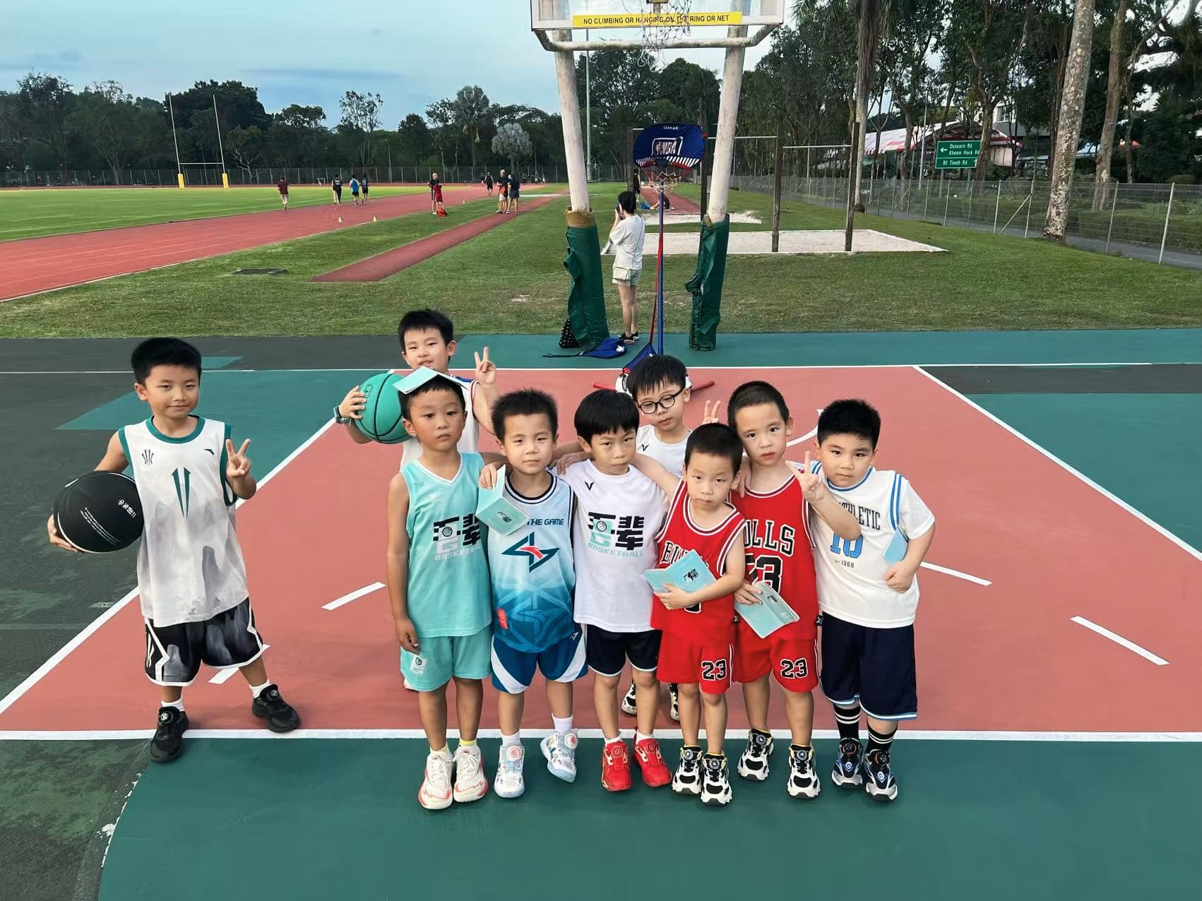 Team training outdoors